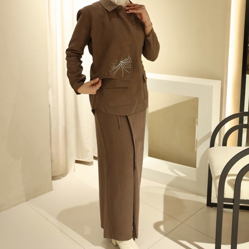 Brown Full Set with Swarovski Crystals