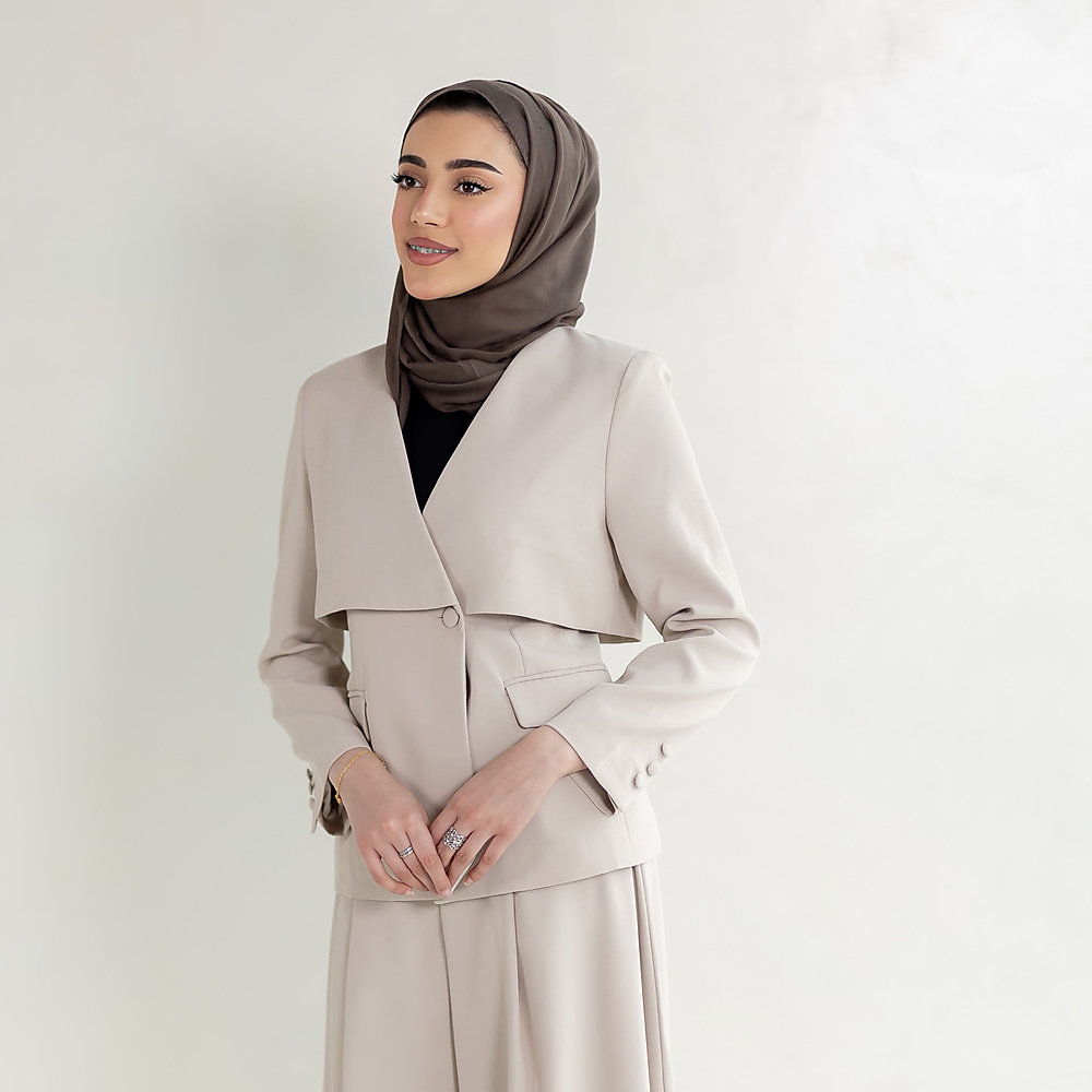 طقم مكون من قطعتين فضفاض سادة للنساء