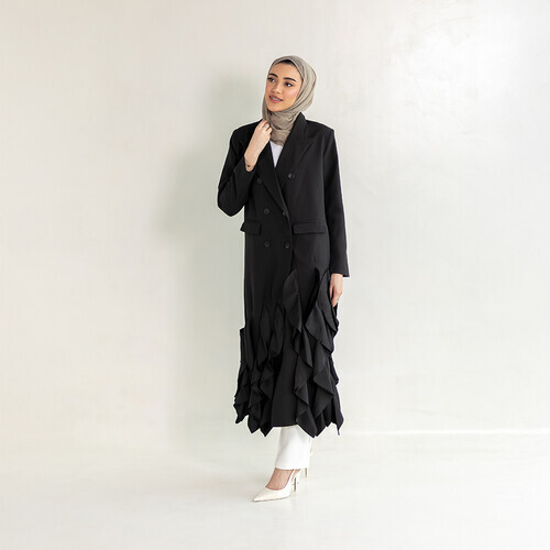 سترة ترنش سوداء