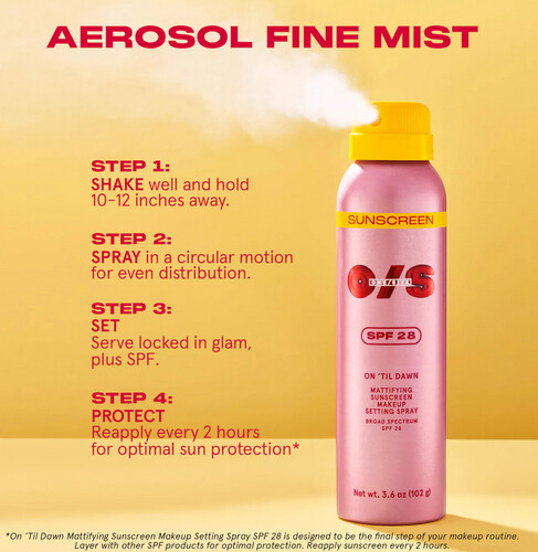 Mini On 'Til Dawn Mattifying Sunscreen Makeup Setting Spray SPF 28