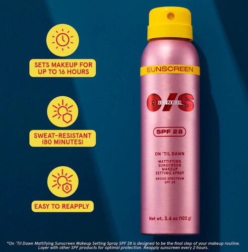 Mini On 'Til Dawn Mattifying Sunscreen Makeup Setting Spray SPF 28