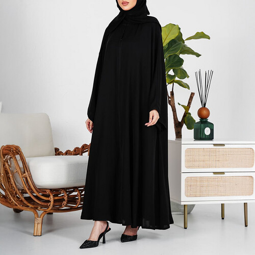 عبايه ساده دبل جاينيز مسكره اوطباقي