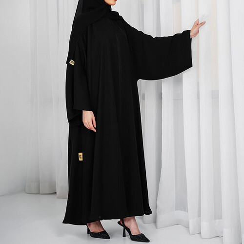 عبايه ساده دبل جاينيز مسكره اوطباقي