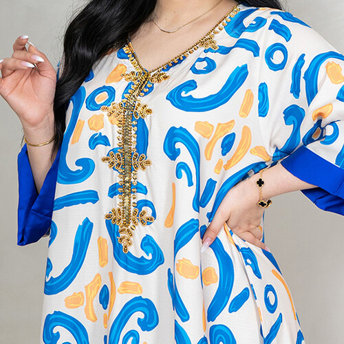 دراعه بنقشه وخام ساده على الاكمام مع شك على الصدر
