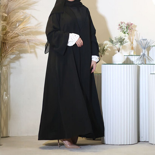 عبايه بليزر كلوش مع قصة بنستات