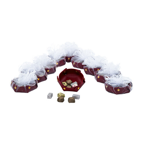 Red leather distribution bouquet