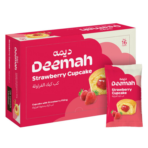 Deema Strawberry Cupcakes 27g 12 pieces