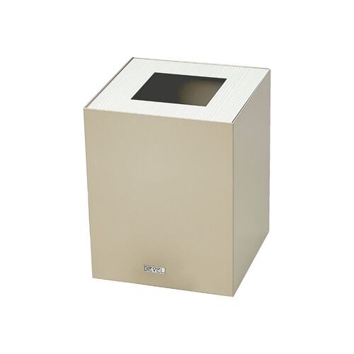 Waste Bin -  Beige & Off-White Wooden Lid
