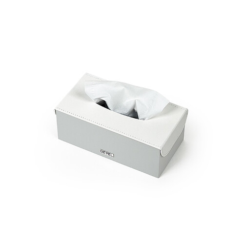 Tissue Box - Light Grey & White