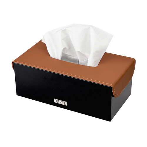 Tissue Box - Black & Tan