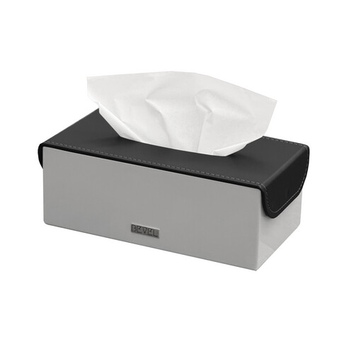 Tissue Box - Light Grey & Black