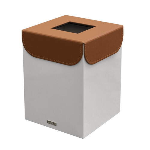 Waste Bin -  Light Grey & Tan
