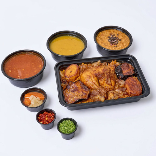 كومبو مقلوبة دجاج مع عيش أحمر