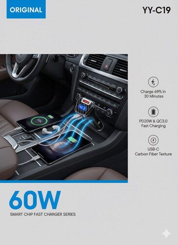YY-C19 PD60W CAR CHARGER
