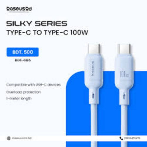 BASEUS SILKY FAST CHARGER CABLE USB-C TO UCB-C 100W 2M