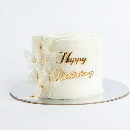 Butterfly Wafer Minimalist Sponge Cake