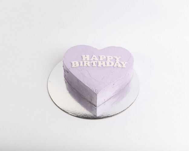Heart-Shaped Purple Minimalist Cake