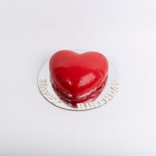 glazed red mousse cake