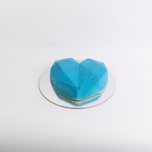 Geo Heart Mousse Cake baby blue
