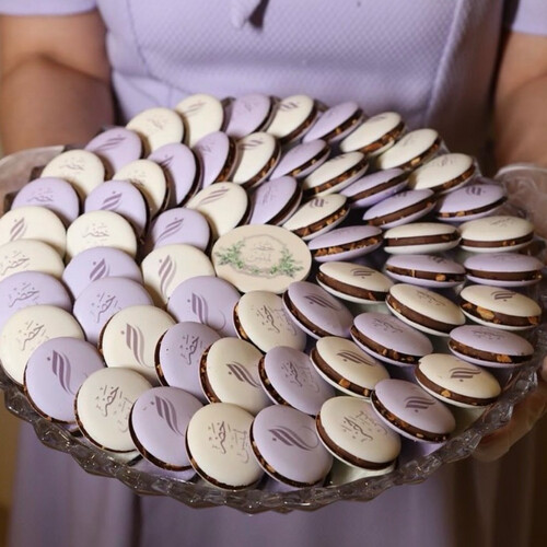 Chocolate Macrons printed