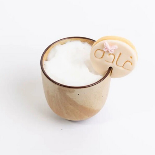 Circle Tea Cup Biscuit with Butterfly Charm