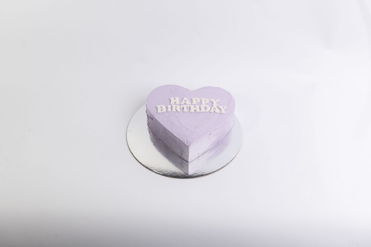Heart-Shaped Purple Minimalist Cake