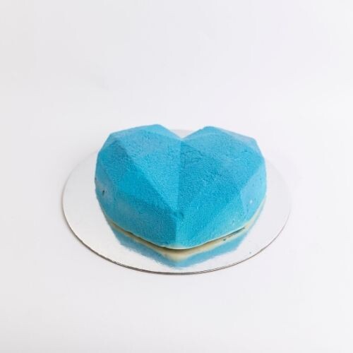 Geo Heart Mousse Cake baby blue