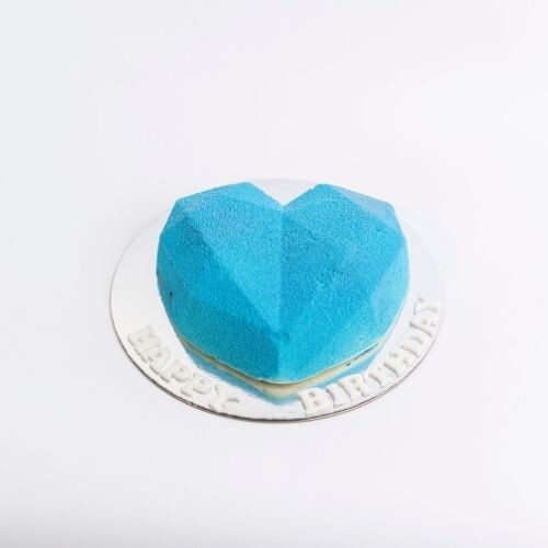 Geo Heart Mousse Cake baby blue