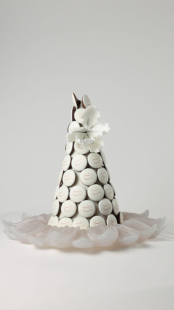 Chocolate Macron Printed Tower