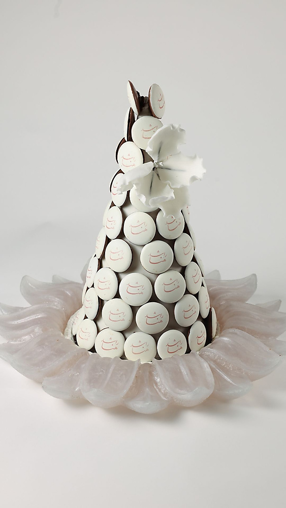 Chocolate Macron Printed Tower