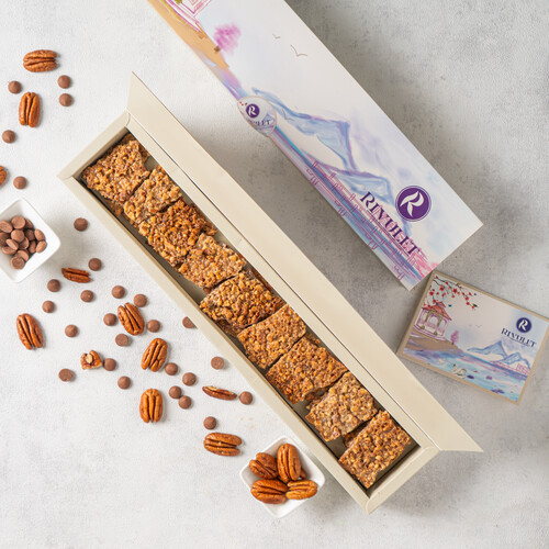 deliciuos caramelized pecan with belgian chocolate