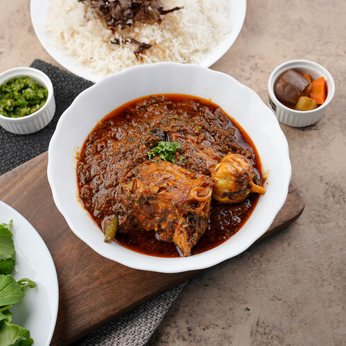 White Rice With Hamour Curry