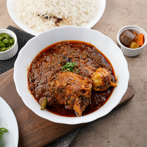 White Rice With Hamour Curry