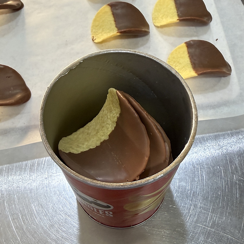 big chips with chocolate