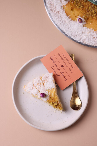 Basbousa with fresh cream