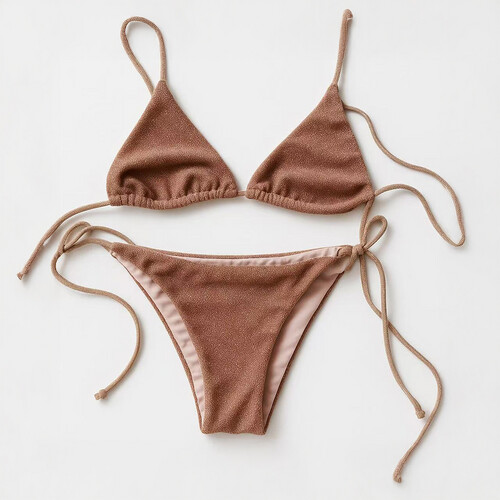 shimmery bronze bikini