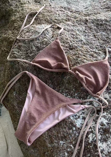 shimmery bronze bikini