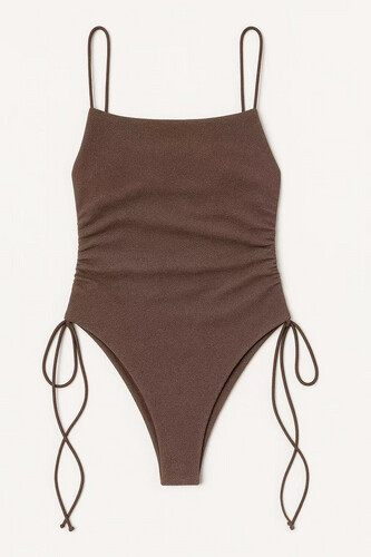 shimmery bronze swimsuit