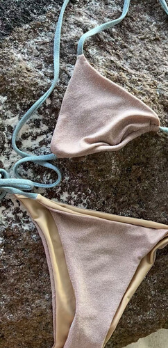 shimmery gold bikini
