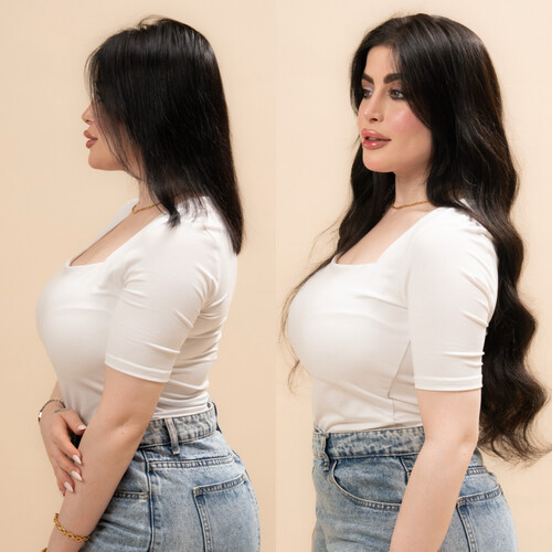 نصف باروكة عهود الافضل مبيعاً + المنتج الاصلي CHIC BOOM مشط