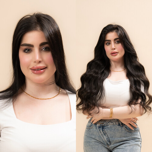 نصف باروكة عهود الافضل مبيعاً + المنتج الاصلي CHIC BOOM مشط