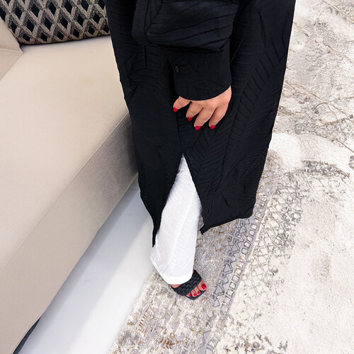 عباية ستايل قميص لينن مع بنطلون