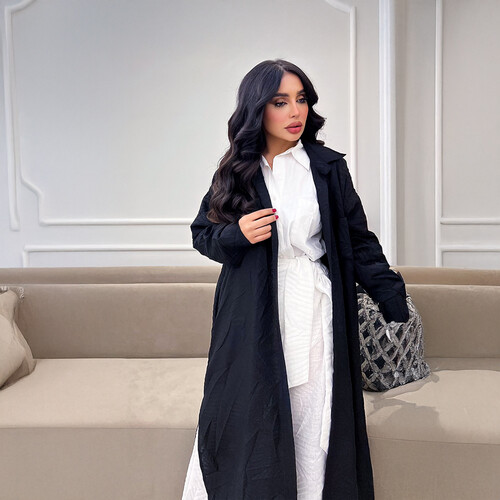 عباية ستايل قميص لينن مع بنطلون