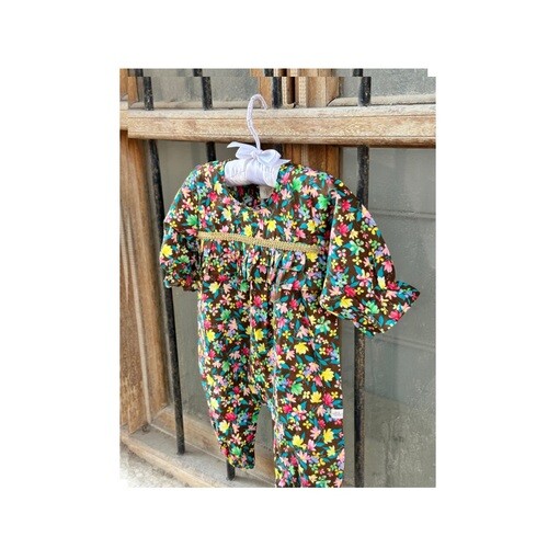 Brown flowery overall