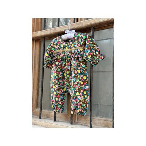 Brown flowery overall