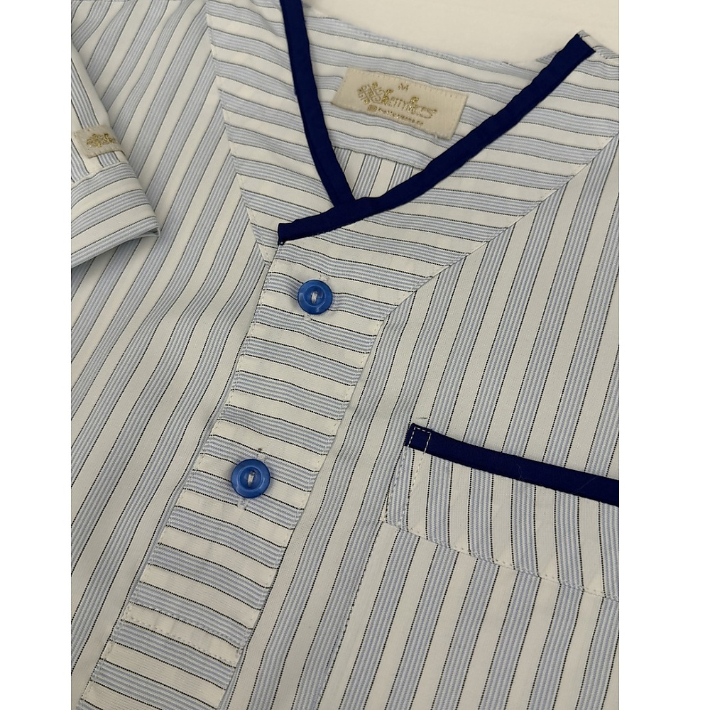 White and Blue stripes jalabiya