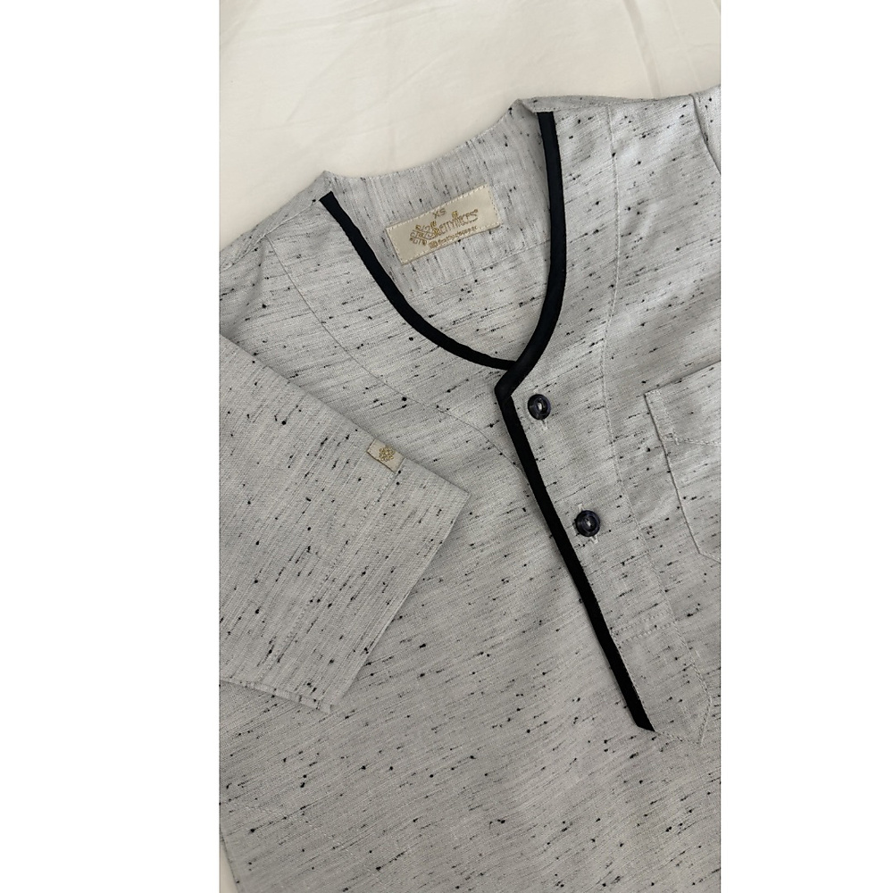 Grey cotton Jalabiya