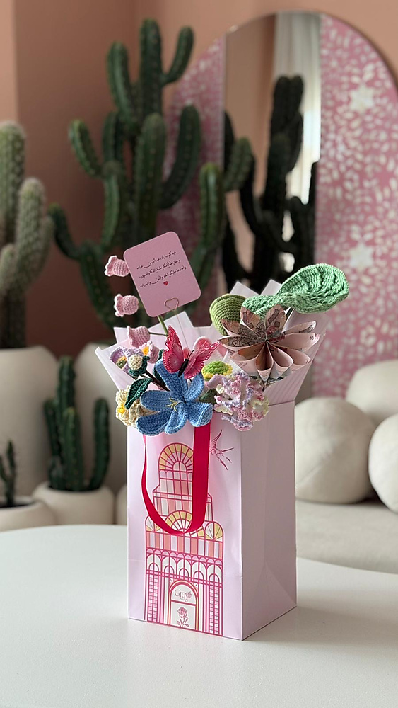 Handmade crochet flower bouquet