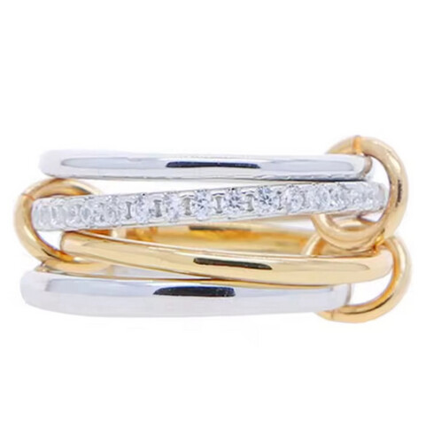 gold and silver mixed -connected ring