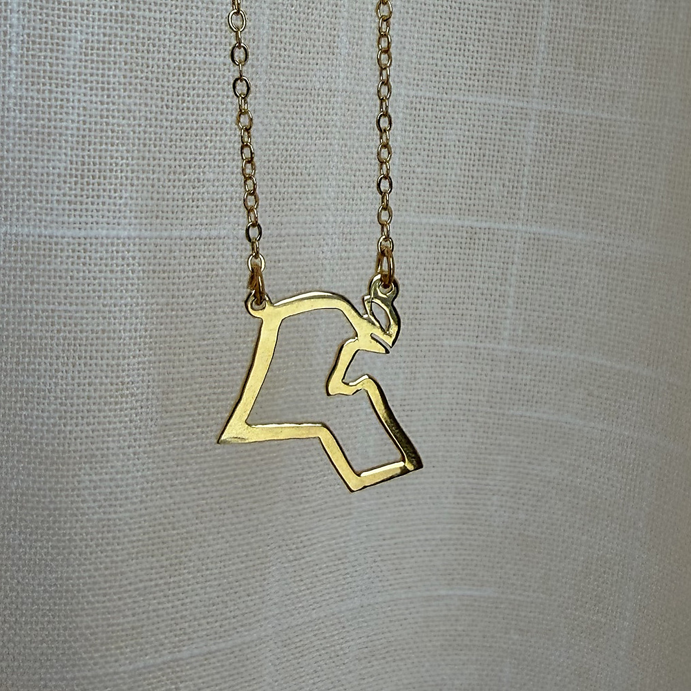 Kuwait map necklace-gold